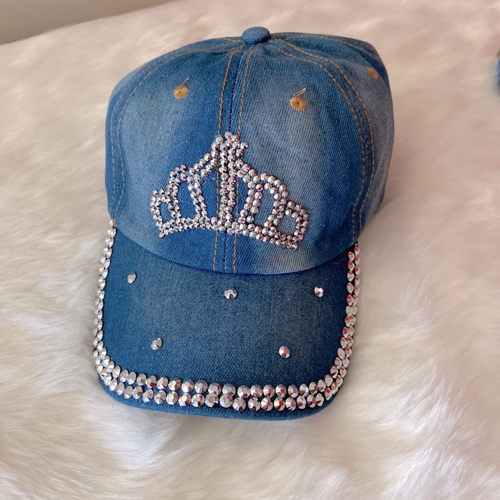 New! Denim cap with rhinestones